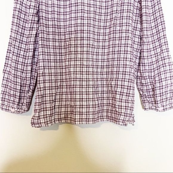 NEW Treasure & Bond Pink Hush Wicklow Plaid Check 3/4 Sleeve Top XS - Picture 8 of 11